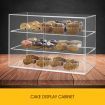 3 Tiers Crystal Dust Proof Cake Display Cabinet Food Showcase Case W/ 2 Durable Shelves 58X33X40Cm