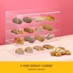 4 Tiers Crystal Dust Proof Cake Display Cabinet Food Showcase Case W/ 3 Durable Shelves 65X33X53Cm