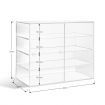 4 Tiers Crystal Dust Proof Cake Display Cabinet Food Showcase Case W/ 3 Durable Shelves 65X33X53Cm