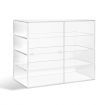 4 Tiers Crystal Dust Proof Cake Display Cabinet Food Showcase Case W/ 3 Durable Shelves 65X33X53Cm