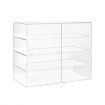 4 Tiers Crystal Dust Proof Cake Display Cabinet Food Showcase Case W/ 3 Durable Shelves 65X33X53Cm