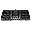 90Cm Ng Lpg 5 Burners Gas Cooktop Hob Stove Easy Clean Crystal Glass Top W/Sai Safe Certification