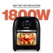 12L Rapid Cooking Oil Free Air Fryer Convection Oven Stove-Rotisserie,Dehydrate,Bake,Reheat-Black