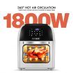 12L Rapid Cooking Oil Free Air Fryer Convection Oven Stove-Rotisserie,Dehydrate,Bake,Reheat-White