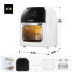 12L Rapid Cooking Oil Free Air Fryer Convection Oven Stove-Rotisserie,Dehydrate,Bake,Reheat-White