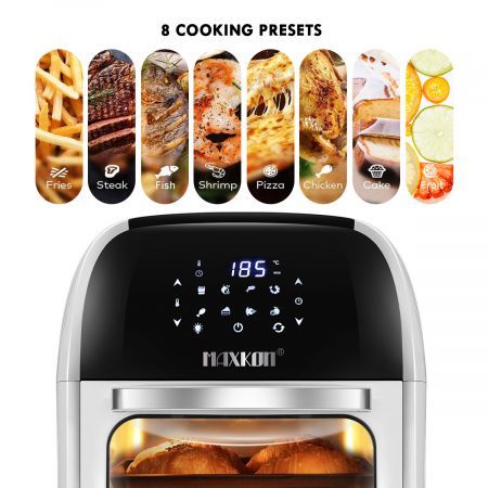 12L Rapid Cooking Oil Free Air Fryer Convection Oven Stove-Rotisserie,Dehydrate,Bake,Reheat-White