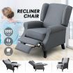 Position Adjustable Sofa Recliner Chair W/Large Backrest Padded W/Thick & High Resilience Foam-Grey