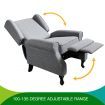 Position Adjustable Sofa Recliner Chair W/Large Backrest Padded W/Thick & High Resilience Foam-Grey