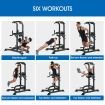 6 In 1 Home Gym Fitness Station For Chin-Up,Dip Station,Pull-Up,Push-Up,Power Rack,Leg Raise