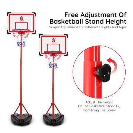 2M Height Adjustable Portable Kids Basketball Hoop Stand W/Backboard,Base,Inflator,Great Gift