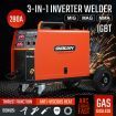 Mig Mag Mma Gasless Fulux Welder For Various Metals W/Little Splash,Deep Welding Pool-280Amp