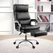 Pu Leather Executive 150 Degree Reclining Office Chair W/Extra Thick Padded Seat,Slide Out Footrest