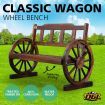 Garden Anti Corrosion Waterproof  Timber Fir Wooden Wagon Wheel Bench For Backyard Patio