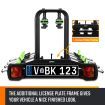 Car 4 Bikes Rack Tow Ball Mounting Carrier W/Tail Light,License Plate Frame,Flexible Titling Design