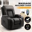 Pu Leather 8-Point Heated Full Body Massage Chair 135 Degree Recliner W/Thick Padded Foam 360 Degree Swivel