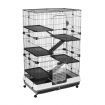 Large 5 Levels Sturdy Metal Rabbit Hutch Cage Chinchillas Hamsters Ferrets House W/Lockable Wheels