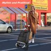 45Kg Load Foldable Sturdy 2 Big Wheels Shopping Cart Trolley W/ Durable & Waterproof Oxford Cloth