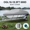 16-18.5Ft High Quality Weather/Uv Resistant Boat Cover Canopy For  V-Hull Open Fishing Boats