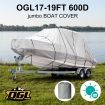 17-19Ft High Quality Weather/Uv Resistant Jumbo Boat Cover Canopy For Hardtop Or T-Top Boats