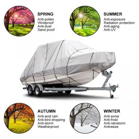 19-21Ft High Quality Weather/Uv Resistant Jumbo Boat Cover Canopy For Hardtop Or T-Top Boats