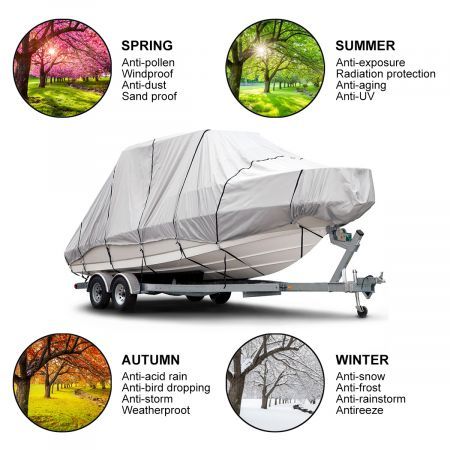 21-23Ft High Quality Weather/Uv Resistant Jumbo Boat Cover Canopy For Hardtop Or T-Top Boats