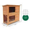 Large 2-Layer Fir Wood Waterproof Rabbit Hutch Chicken Coop Cage W/Easy Cleaning Slide Out Trays