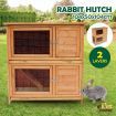 Large 2-Layer Fir Wood Waterproof Rabbit Hutch Chicken Coop Cage W/Easy Cleaning Slide Out Trays