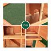 Large 2-Layer Fir Wood Waterproof Rabbit Hutch Chicken Coop Cage W/Easy Cleaning Slide Out Trays