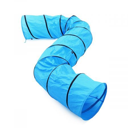 5.5M Shape Adjustable Dog Agility Training Tunnel Waterproof Foldable W/Handy Carrying Case
