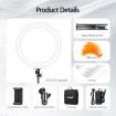 240-Bulb Cri??97% 18?? Pro Led Ring Light For Makeup Selfie Photo Live Stream,Height Adjustable