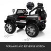 Kids 12V 3-6Km/H Ride On Jeep Off Road Car W/Flash Light Music,Safe Romote Control,28Cm Seat-Black