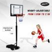 1.65-2.1M Mobile Basketball Hoop Stand W/Ring,Backboard,Stable Base,Protetive Sleeve On Pole