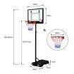 1.65-2.1M Mobile Basketball Hoop Stand W/Ring,Backboard,Stable Base,Protetive Sleeve On Pole