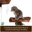 XL 2.1M Multi-Layer Cat Sratching Post Climb Tree Gym Pole W/2 Condos 5 Beds For Multi Cats-Brown
