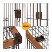 Large Rust Resistant Wire Steel Pet Cage Dog Crate Cat Playpen W/Wpc Frame, Security Large Door