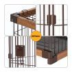 Large 3-Tier Sturdy Wire Steel Pet Cage Cat House W/Wpc Frame, 2 Security Doors, Slide Out Tray