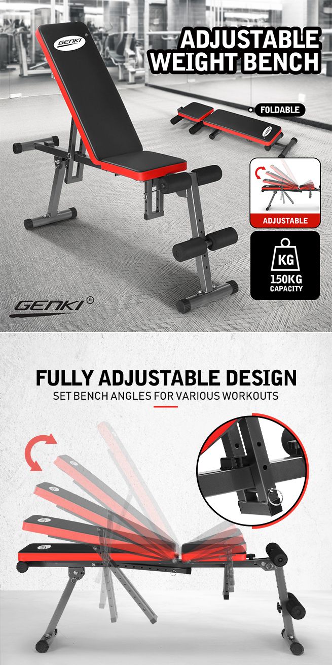 Foldable Adjustable Home Gym Workout Weight Bench For