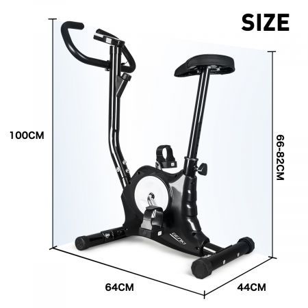 Upright Stationary Exercise Spin Bike W/Adjustable Resistance,Lcd Screen For Cardio Training-Black