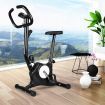 Upright Stationary Exercise Spin Bike W/Adjustable Resistance,Lcd Screen For Cardio Training-Black
