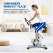 Upright Stationary Exercise Spin Bike W/Adjustable Resistance,Lcd Screen For Cardio Training-Grey