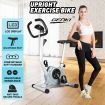 Upright Stationary Exercise Spin Bike W/Adjustable Resistance,Lcd Screen For Cardio Training-Grey