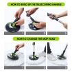 Self Wringing Wheeled Bucket Spin Mop System W/4Pcs Swivel Mop Head For Various Cleaning Surface