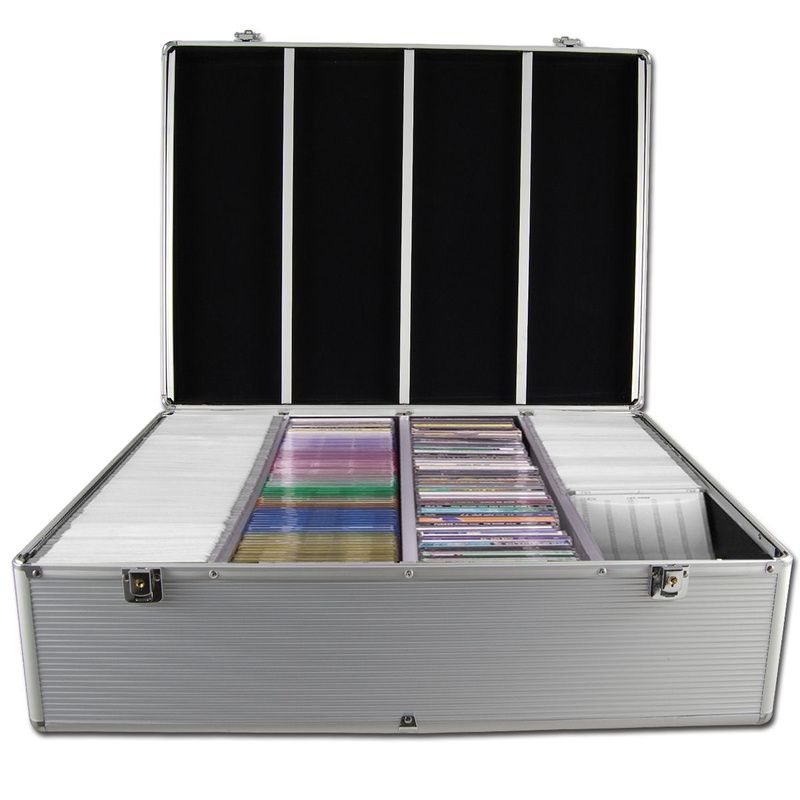 Portable Aluminium Cd Dvd Box 1000 Discs Storage Case For For Pro Djs, Music Or Movie Lovers