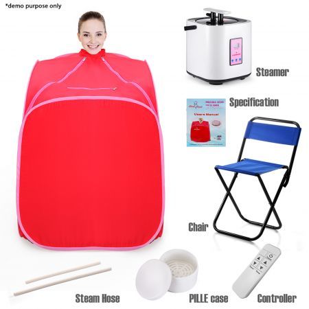 Pressure-Relieve Portable Steam Sauna Tent Home Spa Treatment W/ Hat, Remote Control