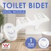 2-Nozzle More Hygient Toilet Bidet Sprayer Water Pressure Adjustable Bacteria Resistant