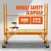 70-180Cm Height Adjustable Mobile Safety Scaffold Max 450Kg Load W/3 Lock System-Yellow