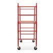 70-180Cm Height Adjustable Mobile Safety Scaffold Bear Up To 450Kg W/3 Lock System-Red