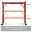 70-180Cm Height Adjustable Mobile Safety Scaffold Bear Up To 450Kg W/3 Lock System-Red