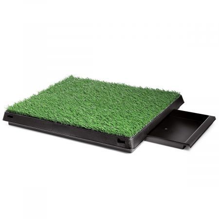 Indoor Pet Toilet Training Dog Potty Pad Grass Mat W/Removable Waste Tray Easy To Clean