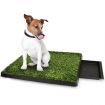 Indoor Pet Toilet Training Dog Potty Pad Grass Mat W/Removable Waste Tray Easy To Clean